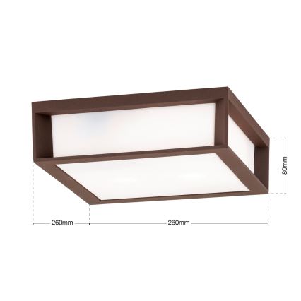 Spoljna svetiljka HENRY 2xE27/15W/230V 26x26 cm IP44 braon