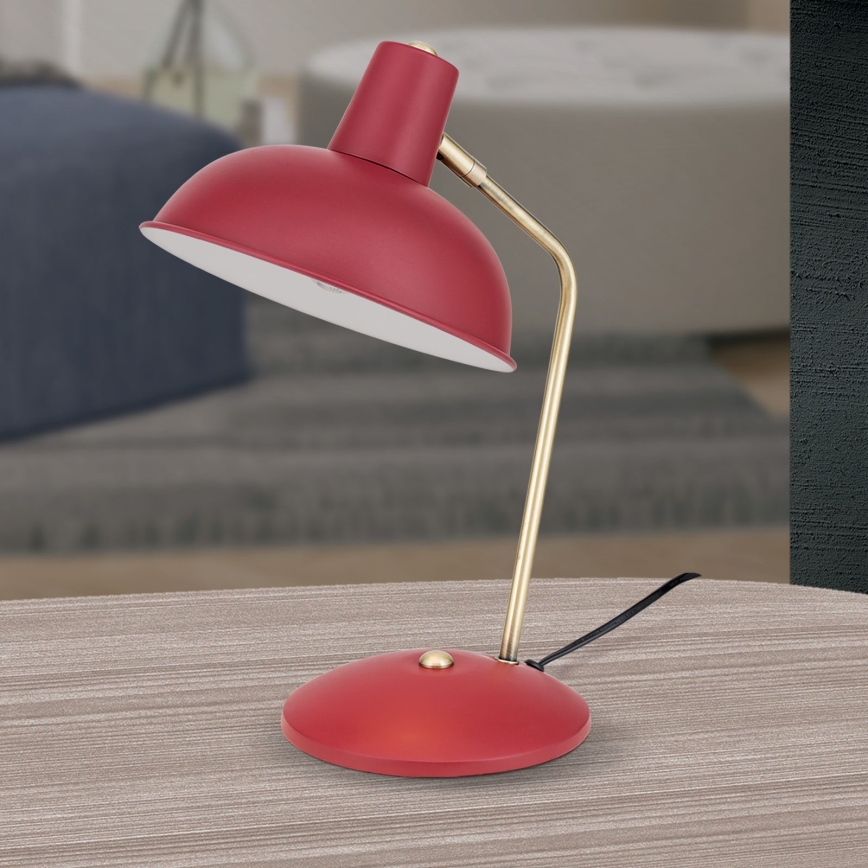 Stona lampa FEDRA 1xE14/40W/230V crvena/mesing