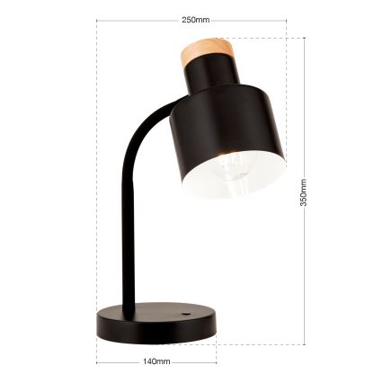 Stona lampa GILI 1xE27/40W/230V crna