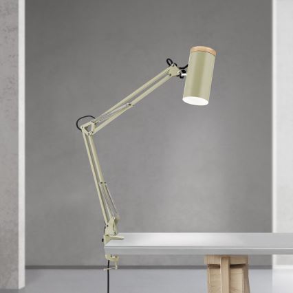 Stona lampa sa stezaljkom GILI 1xE27/40W/230V zelena