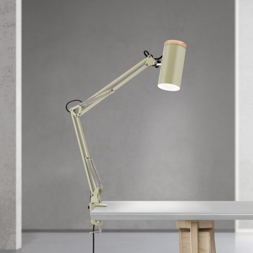 Stona lampa sa stezaljkom GILI 1xE27/40W/230V zelena