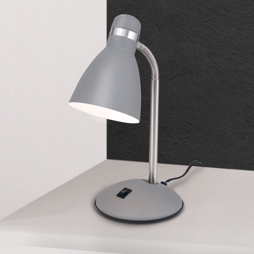Stona lampa SCHOOL 1xE27/40W/230V siva/matni hrom