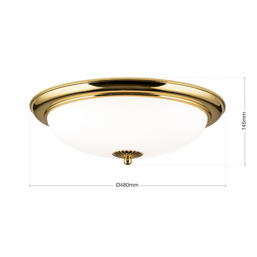 Plafonsko svetlo EMPIRA 3xE27/40W/230V prečnik 48 cm zlatno