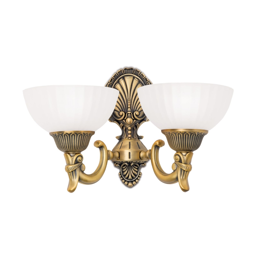 Zidna lampa ROCCA 2xE27/60W/230V bronza/bela