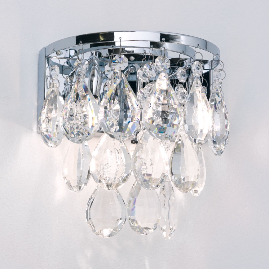 Kristalna zidna lampa CELESTE 2xG9/40W/230V, sjajni hrom