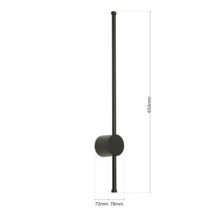 LED osvetljenje za ogledalo u kupatilu FERDINAND LED/12W/230V IP54 crna