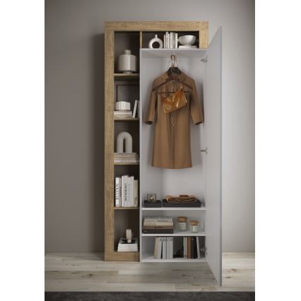 Ormar LENOR 91x209 cm beli/smeđi