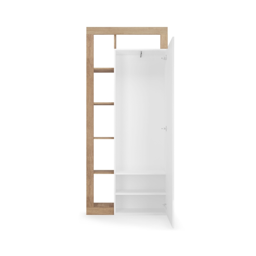 Ormar LENOR 91x209 cm beli/smeđi