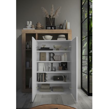 Ormar LENOR beli/svetli hrast