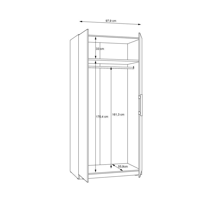 Ormar MARO 100x213 cm hrast artisan