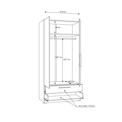 Ormar MARO 100x213 cm hrast artisan