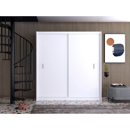 Ormar sa kliznim vratima SAPHIRA 203x215 cm beo