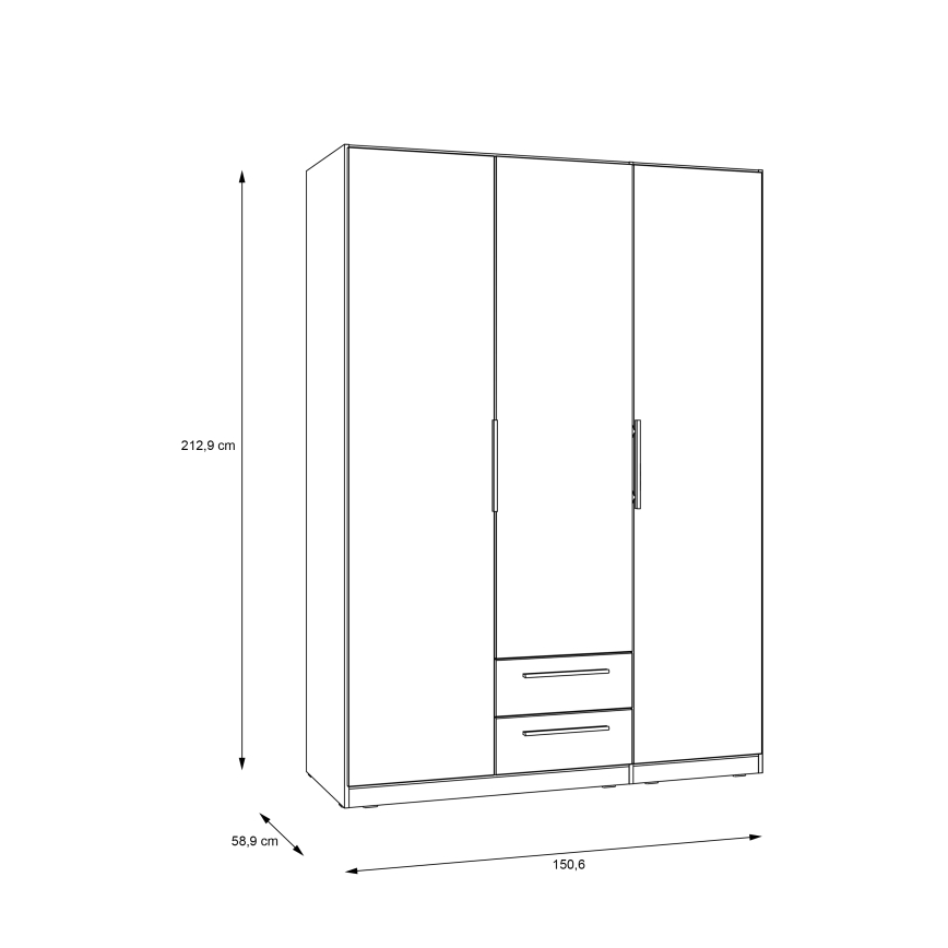 Ormar sa ogledalom MARO 150x213 cm hrast artisan