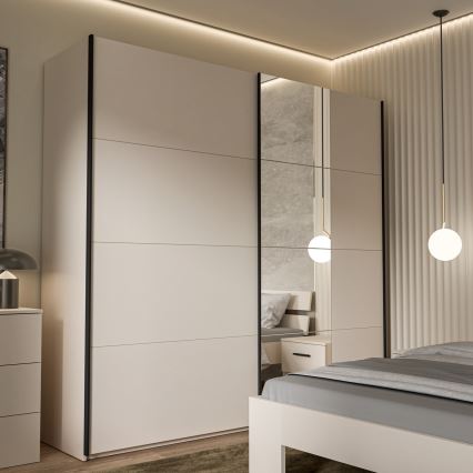 Ormar sa ogledalom ODEN 220x210 cm bež