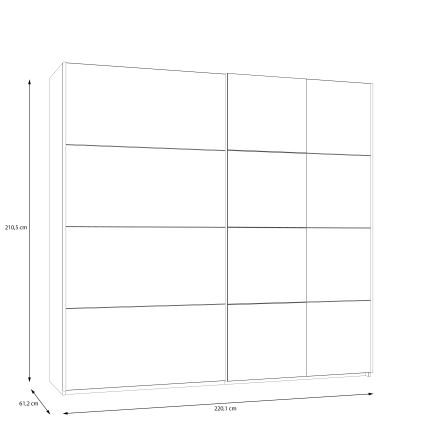 Ormar sa ogledalom ODEN 220x210 cm bež