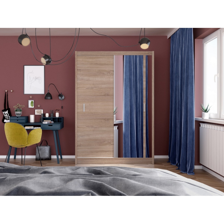 Ormar sa ogledalom SABRINA 150x215 cm, hrast sonoma