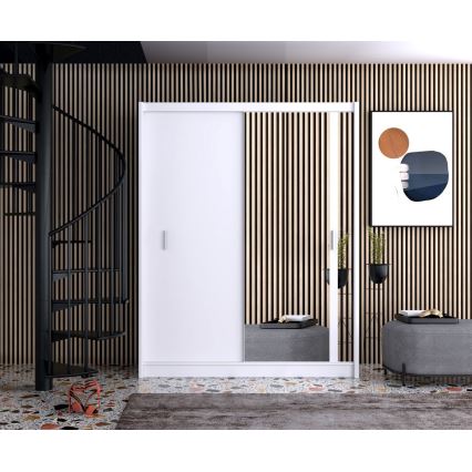 Ormar sa ogledalom SABRINA 180x215 cm, beo