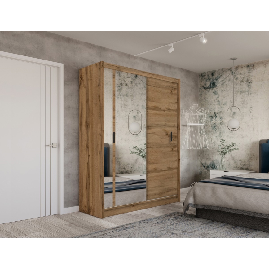 Ormar sa ogledalom SABRINA 180x215 cm, hrast woltan