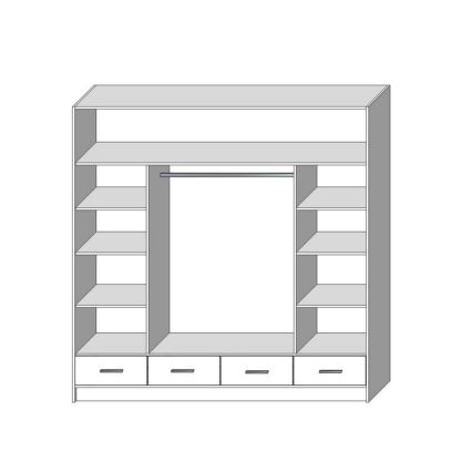 Ormar sa ogledalom SANNA 200x200 cm hrast craft