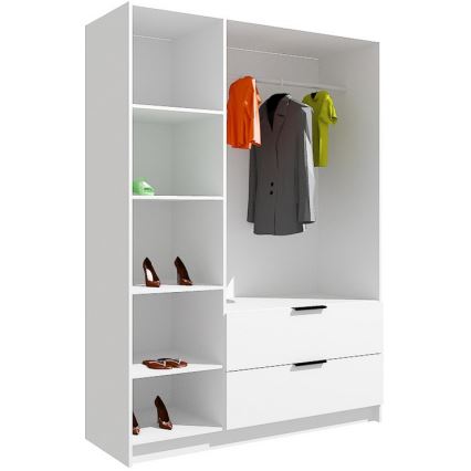 Ormar sa ogledalom VISTA 150x215 cm hrast artisan/grafit