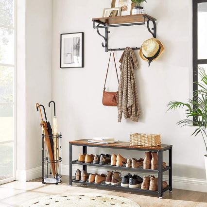 Ormar za obuću DAVOR braon/crna