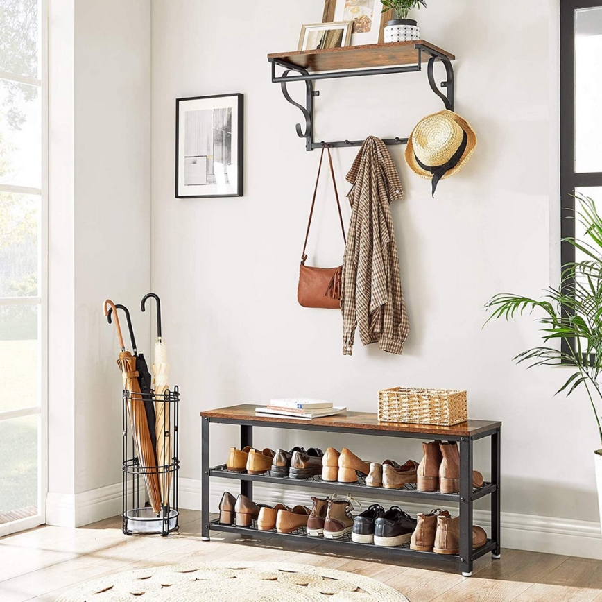 Ormar za obuću DAVOR braon/crna