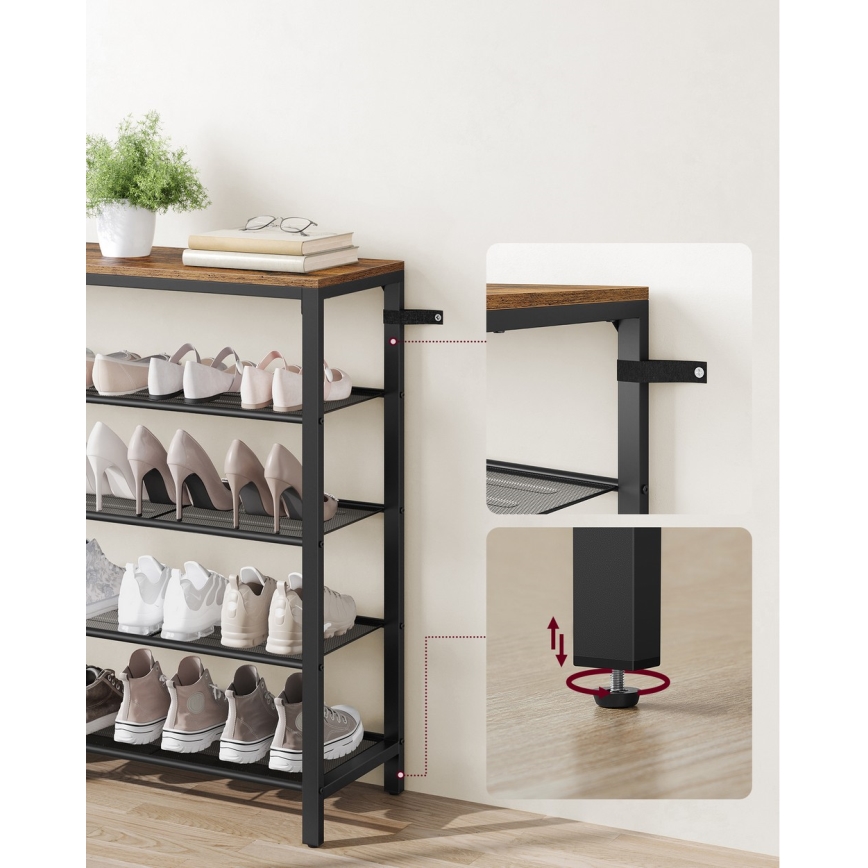 Ormarić za cipele DAVOR braon/crna