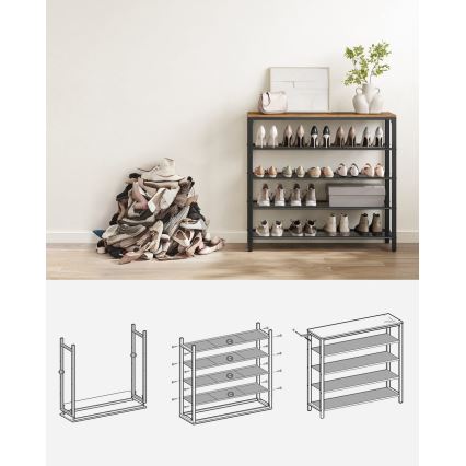 Ormarić za cipele DAVOR braon/crna