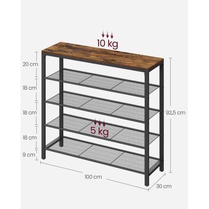 Ormarić za cipele DAVOR braon/crna