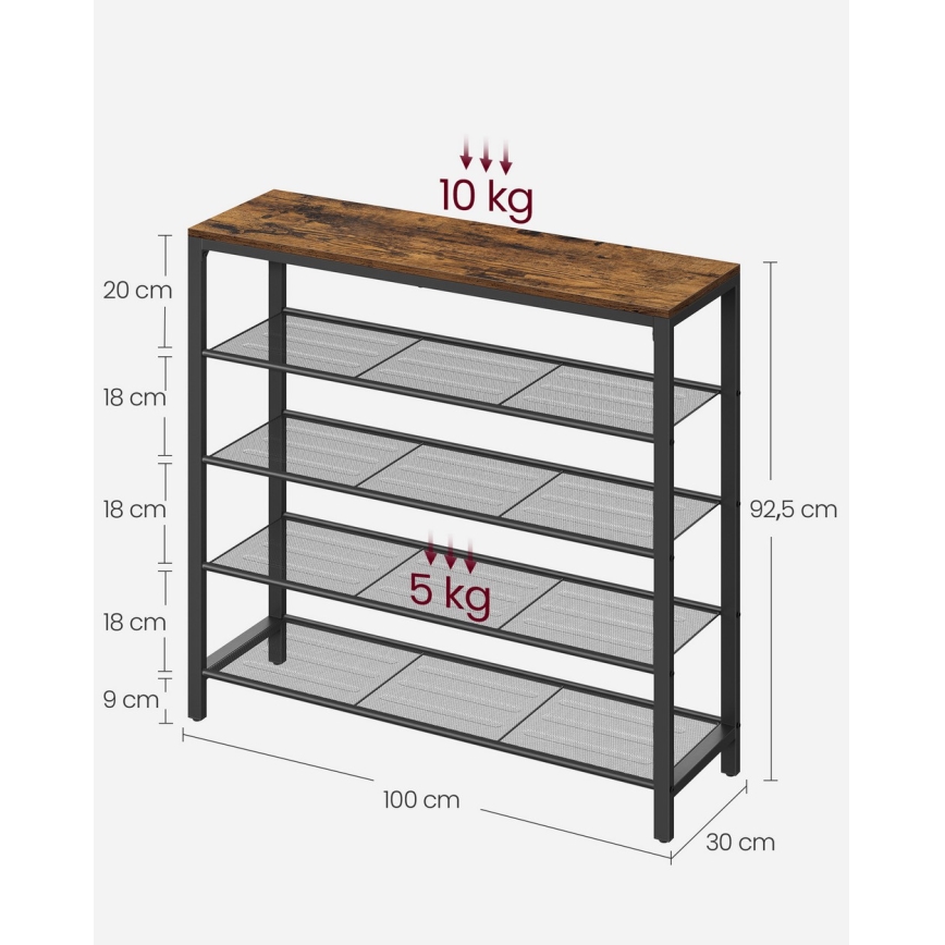 Ormarić za cipele DAVOR braon/crna