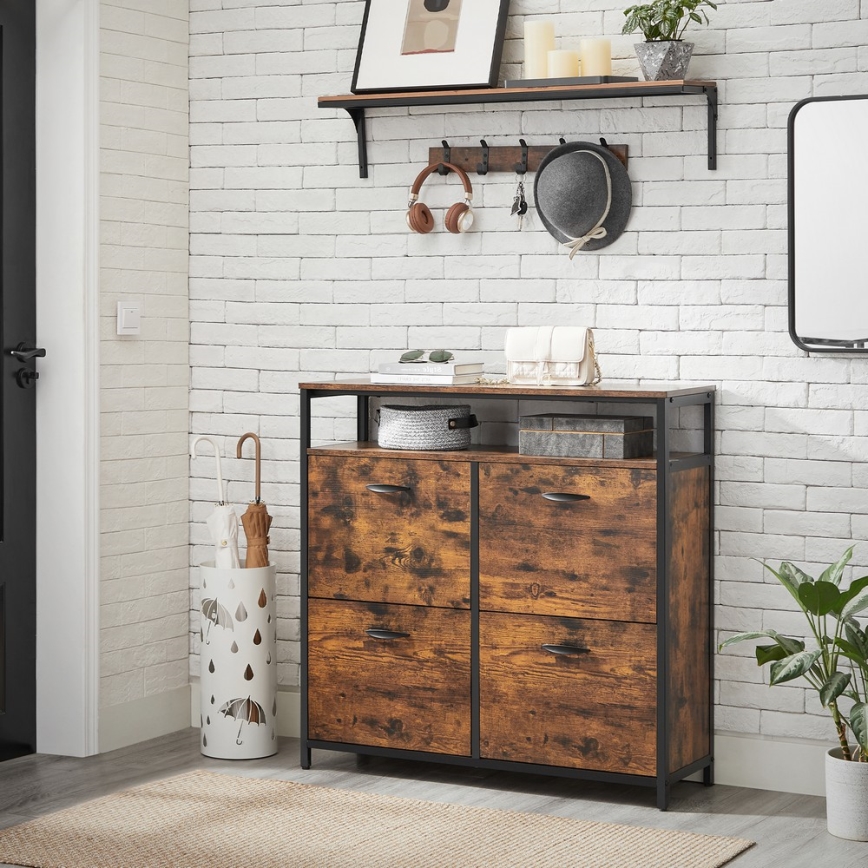 Ormarić za cipele FIRA smeđa/crna