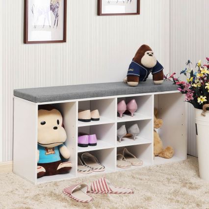 Ormarić za cipele VOREN bela/siva