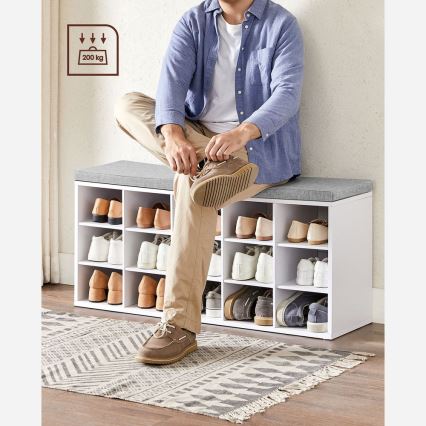 Ormarić za cipele VOREN bela/siva