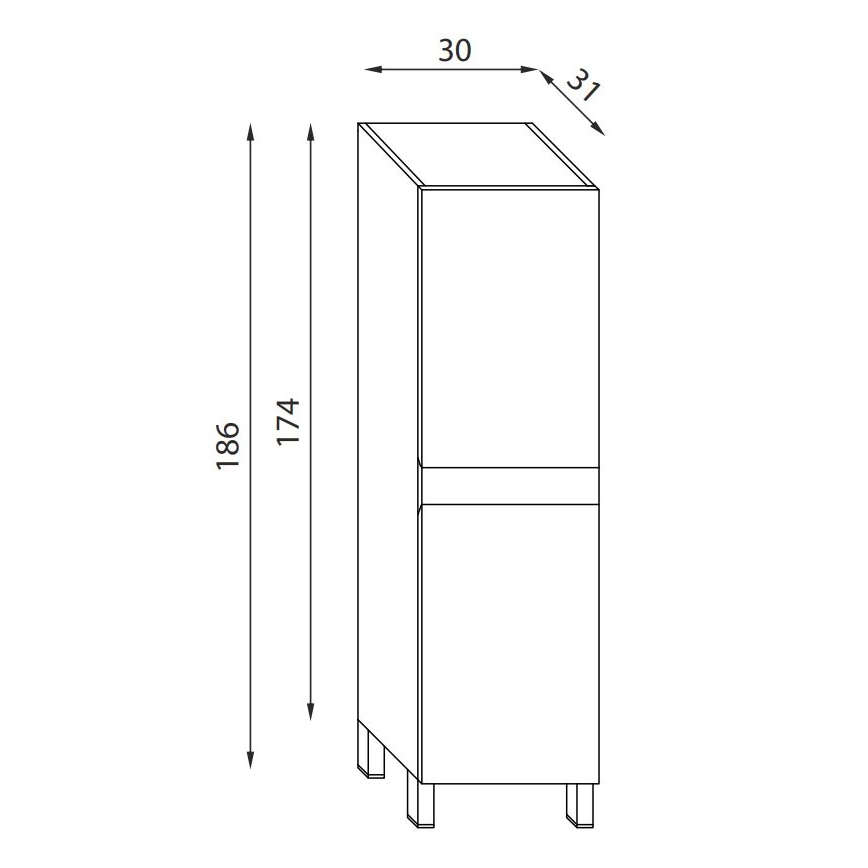 Ormarić za kupatilo KENWOOD 186 cm orah
