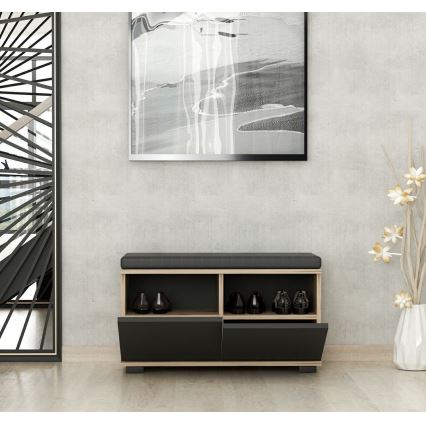 Ormarić za obuću DRAGO 42x80 cm crna/orah