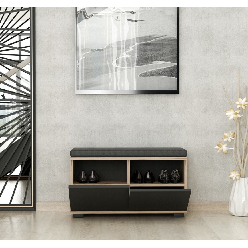 Ormarić za obuću DRAGO 42x80 cm crna/orah