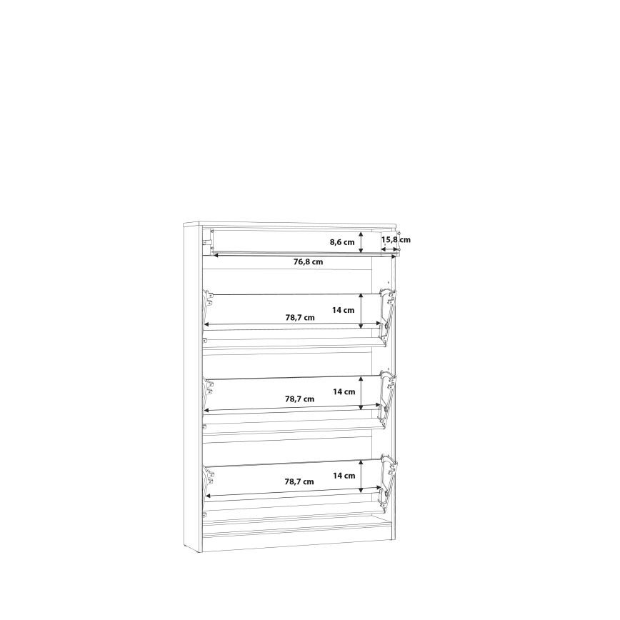 Ormarić za obuću KAVI, hrast artisan