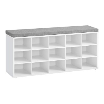 Ormarić za obuću VOREN 105x48x30 cm beli/sivi