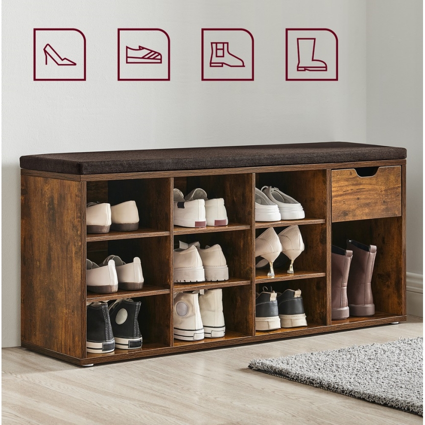 Ormarić za obuću VOREN braon/crna