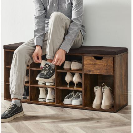 Ormarić za obuću VOREN braon/crna