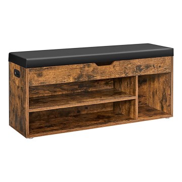 Ormarić za obuću VOREN smeđa/crna