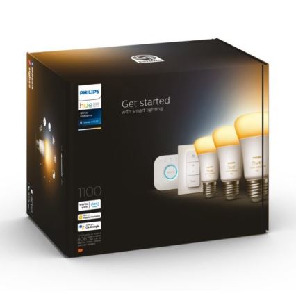 Početni set Philips Hue White Ambiance 3xE27/11W 2200-6500K + uređaj za povezivanje i daljinsko upravljanje