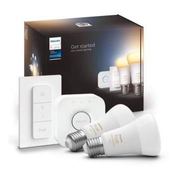 Osnovni komplet Philips Hue WHITE AMBIANCE 2xE27/8W/230V + Hue bridge i prigušiva prekidač