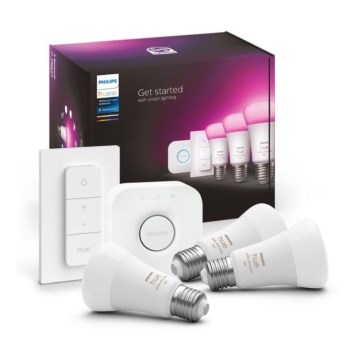 Osnovni komplet Philips Hue WHITE AND COLOR AMBIANCE 3xE27/9W 2000-6500K + uređaj za povezivanje