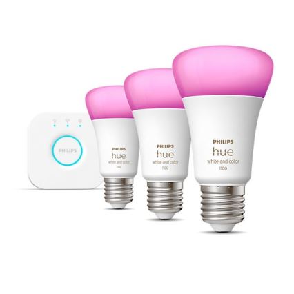 Početni paket Philips Hue WHITE AND COLOR AMBIANCE 3xE27/9W/230V 2000-6500K + Hue bridge