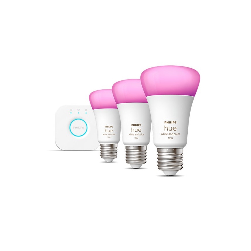 Početni paket Philips Hue WHITE AND COLOR AMBIANCE 3xE27/9W/230V 2000-6500K + Hue bridge