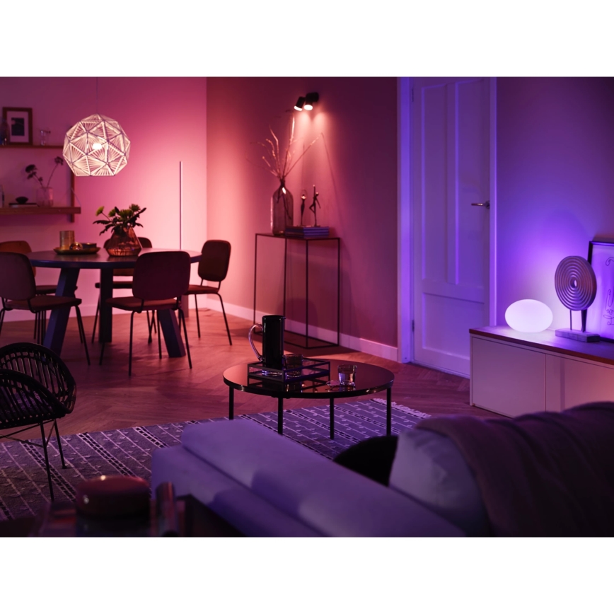 Početni paket Philips Hue WHITE AND COLOR AMBIANCE 2xE27/9W/230V 2200-6500K + pametna utičnica, Hue Bridge i prigušiva