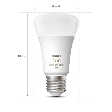 Početni paket Philips Hue WHITE AND COLOR AMBIANCE 2xE27/9W/230V 2200-6500K + pametna utičnica, Hue Bridge i prigušiva