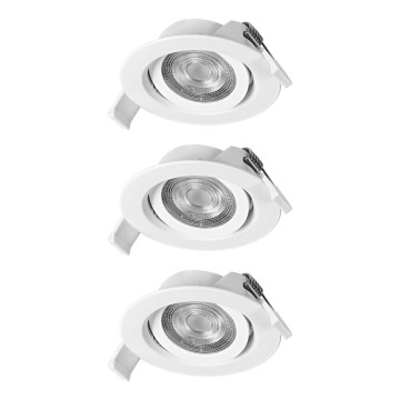 Osram - Komplet 3x LED prigušiva ugradni spot SPOT LED/4,9W/230V 2700K Ø 8,7 cm bela