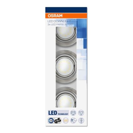 Osram - Komplet 3x LED ugradnih svetiljki 3xGU10/3W/230V